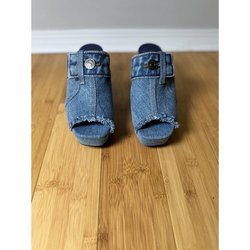 Jeffrey Campbell Women’s size 6.5 Jeanitic sandals denim platform mule - Picture 6 of 10